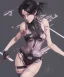 Placeholder: Detailed anime Kunoichi girl using magic ,bodysuit, intricate details, full body portrait, keep head in frame, slight smile, black Japanese motif, concept art, highly detailed, digital painting, concept art, sharp focus, illustration, art by Yoji Shinkawa, WLOP and greg rutkowski and alphonse mucha and artgerm and yanjun Chen and Junji ito and Makoto Shinkai, HDR, octane render