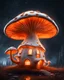 Placeholder: An illogically floating mushroom house on a clear night. white and white and orange, Stars Dark cosmic interstellar. Detailed Matte Painting, deep color, fantastical, intricate detail, splash screen, hyperdetailed, insane depth, concept art, 8k resolution, trending on Artstation, Unreal Engine 5, color depth, backlit, splash art, dramatic, High Quality Whimsical Fun Imaginative Bubbly, perfect composition