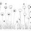 Placeholder: set of grow wind flowers on the grace, SIMPLE ONE lineS art, white background, minimalis, different view, only white bakcground solid.