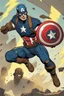 Placeholder: Create a picture of captain america falling from the skye to a pit next to reverse Flash animated like fortnite