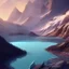 Placeholder: highly detailed glacial lake landscape, sunset, illustration, cinematic lighting, 4k, 8k, octane render, digital concept art, trending on artstation, pinterest, extremely detailed, ambient lighting.