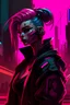 Placeholder: male Designing for cyberpunk in pink and colors