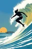 Placeholder: [surf illustration by rené gruau] À l’aube, je me lève, Vers La Piste, la planche sous le bras, Sur la vague, je me lève aussi, Une, deux, trois fois, je vole.