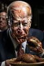 Placeholder: President Joseph R. Biden as maggot with festering sores eating himself alive