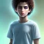 Placeholder: beautiful 12 year old arabic boy with curly hair and light blue eyes