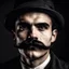 Placeholder: a portrait of a man with charlie chaplin style moustache