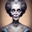 Placeholder: extrem tim burton style of old cruel lady stepmother, sharp focus