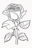 Placeholder: coloring page for kids, ROSE, thick outline, low details, no shading, no color