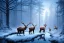 Placeholder: Forest ice palms twigs winter, bridge birds, bear, deer