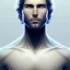 Placeholder: artgerm, joshua middleton comic cover art, pretty handsome man superhero, very pale white skin, asymmetrical black spot covering left eye only, no spot right eye white around right eye