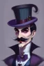 Placeholder: Strahd von Zarovich with a handlebar mustache wearing a top hat acting kawaii