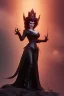 Placeholder: Geena Davis as evil queen in black leather, leather, busty, cleavage, angry, rage, stern look. character design by cory loftis, fenghua zhong, ryohei hase, ismail inceoglu and ruan jia. unreal engine 5, artistic lighting, highly detailed, photorealistic, fantasy