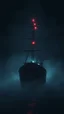Placeholder: ,surrealism of the dark of a nightmare , hyper photorealistic, hyper detailed gray art color, high resolution, fog, octane render, tilt shift, HDRI Environment, all pictures dark gray, a torpedo hitting a ship