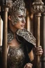 Placeholder: Photograph Beautiful woman wearing venice Metal Mask Carving Art,Fashion Style