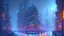 Placeholder: Space cyberpunk city, winter, impressionism painting