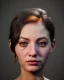 Placeholder: Realistic Waist up Portrait young woman, muppet skin, retro style, photo studio, unreal engine 5, god lights, ray tracing, RTX, lumen lighting, ultra detail, volumetric lighting, 3d.