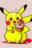 Placeholder: Pikachu eating cupcake