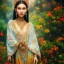 Placeholder: bright transparent indigenous, beautiful portrait, flowery landscape, light, white