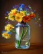 Placeholder: a glass jar teapot filled with flowers , highly detailed, digital art, sharp focus, trending on art station, illustration