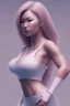 Placeholder: isometric clean art of super japanese woman hitomi tanaka, soft lighting, soft pastel gradients, high definition, 3d icon clay render, blender 3d