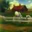 Placeholder: shetland pony, fence, field, oil painting, by Renoir, summer daytime