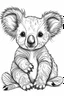 Placeholder: outline art for Koala Joey coloring pages with sitch, white background, Sketch style, full body, only use outline, toddlers style, clean line art, white background, no shadows and clear and well outlined.