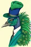 Placeholder: half-peacock man