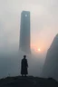 Placeholder: The prince standing at the base of the Needle(the mega high and thin prison tower with one window on top), soaked and exhausted but alive, dawn breaking over the misty fields.
