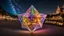 Placeholder: 1423, delightful, sensitive, confident, iridescent stellated icosahedron, star-shaped, nocturnal, architecture, award-winning photograph, beautiful composition, filled with delicious food, delicate colour, chiascuro