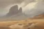 Placeholder: cloudy grey day, arid rocky land, few distant cliffs, philosophic and trascendent influence, unforgettable landscape, dry weeds, videgame landscapes influence, epic, one person, distant mountains, rodolphe wytsman, jenny montigny, and friedrich eckenfelder impressionism paintings