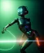 Placeholder: Ultra realistic photographic night portrait, cinematic, happy pinup woman mechanical in garage, droid friend, hot, retro futuristic dress style, neon lights, color fog, soft color, highly detailed, unreal engine 5, ray tracing, RTX, lumen lighting, ultra detail, volumetric lighting, high definition.