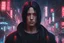 Placeholder: Itachi in 8k cyberpunk cgi artstyle, crow them, neon effect, close picture, rain, apocalypse, intricate details, highly detailed, high details, detailed portrait, masterpiece,ultra detailed, ultra quality