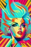 Placeholder: A vibrant, pop art-inspired portrait of a woman with kaleidoscope-patterned hair, using bold, geometric shapes and an eye-catching color palette to create a sense of movement and energy that radiates from her hair.