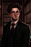 Placeholder: Dark academia as a handsome, snobby man in his mid twenties, realistic style.