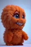 Placeholder: 3D Cute fluffy orange soft Puppet of a baby monster, emotive eyes, electron microscope photography, 35mm lens, photorealistic, 3D, octane render, unreal engine, sweet, in the style of Pixar, white background