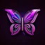 Placeholder: symetry!!, butterfly!!, logo, NFT, colorful, cyberpunk, neon punk, curves, lines, simple, gradient, creative, holographic