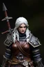 Placeholder: Ciri from Witcher, in her witcher armour, detailed figurine.