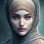 Placeholder: close up portrait of fog as woman in hijab, fine detail, highly intricate, modern surrealism painting, defined cracks and breaks, high-quality, volumetric lighting, 8k, ultrahd, George Grie, Marco Escobedo, Igor Morski,Brian Froud, Howard Lyon, Selina French,