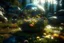 Placeholder: lightning sparkling flowers in floating glass balls, in forest, on lakeside in sunshine detailed matte painting, deep color, fantastical, intricate detail, splash screen, complementary colors, fantasy concept art, 8k resolution trending on Artstation Unreal Engine 5