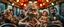 Placeholder: fascist dynasty soap opera, entire cast, photo shoot, posing, movie poster, with posters in it, close up portrait of hairy fluffy polymer clay cute female happy worried monster with realistic human colored and textured skin, and long sleek limbs and with studio lights, on a luxury ornate neon buss, talking to his aunt