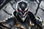 Placeholder: Jhin venom in 8k live action artstyle, bloody moon mask, close picture, intricate details, highly detailed, high details, detailed portrait, masterpiece,ultra detailed, ultra quality