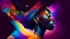 Placeholder: An african woman with colourful nebula