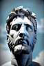 Placeholder: Ultra Realistic image, roman sculpture, white marble material, Lionel Messi, Laurel leaves wreath, miguel angel style, chisel style, emperador, waist up portrait, epic, celestial, cinematic lighting, God light, god rays, 4k resolution, smooth details, ornate details, soft lighting, unreal engine 5, sky and clouds background.