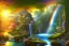 Placeholder: island waterfall jungle bubble spring sunset rainbow