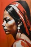 Placeholder: Minimalistic painting of indián woman face