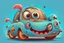 Placeholder: whimsical cartoon car with big eyes and its front grill forming a friendly smile, with a mouse character riding on it.