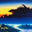 Placeholder: Drawing of 'Godzilla Earth',aerial view, painting by Earl Norem, simon Bisley,frazetta,西嘛哒, evan lee, Vallejo,kelly oil on canvas, cinematic composition, extreme detail,fit full head inside picture,8k