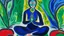 Placeholder: An oil expressionist painting by Matisse of a yoga teacher meditating.