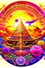 Placeholder: Album cover. Decorated Phoenix pyramid. And decorated rose trees. An ornate planet and a developed city