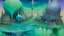 Placeholder: A surreal dreamscape, rendered in the style of Salvador Dali, depicting a seemingly endless expanse of interconnected, suspended water roofs. Each roof is a crystalline, translucent structure, shimmering with iridescent blues, greens, and violets, reflecting distorted, otherworldly light. The water, impossibly still yet appearing to ripple with internal luminosity, is textured with subtle, shifting gradients, evoking a sense of depth and ethereal fluidity. These roofs interlock and overlap, c
